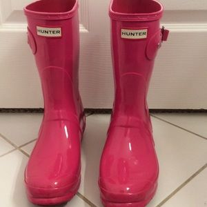 Hunter Original Short Boots in Gloss Pink💗💕
